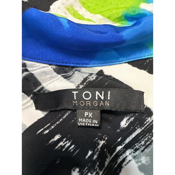 Toni Morgan Womens Abstract Button-Up Long Sleeve Blouse Size PX - Picture 6 of 10